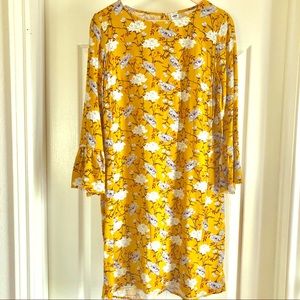Mustard yellow floral Old Navy dress
